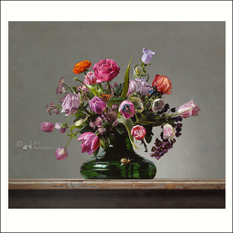 Art Revisited kunstkaart Roman Reisinger - bloemen stilleven