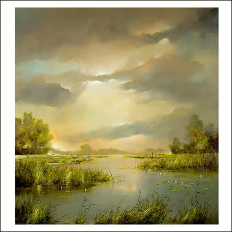 Art Revisited kunstkaart Jan van der Kooi - koeien in de verte