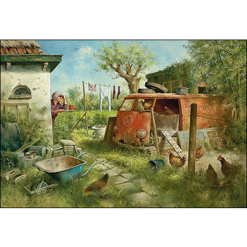 Art Revisited kunstkaart Marius van Dokkum - kippenhol