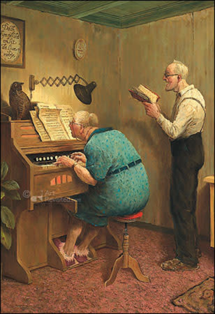 Art Revisited kunstkaart Marius van Dokkum - zoals de ouden zongen