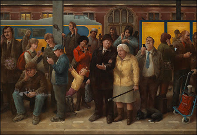 Art Revisited kunstkaart Marius van Dokkum - dames en heren / beste reizigers