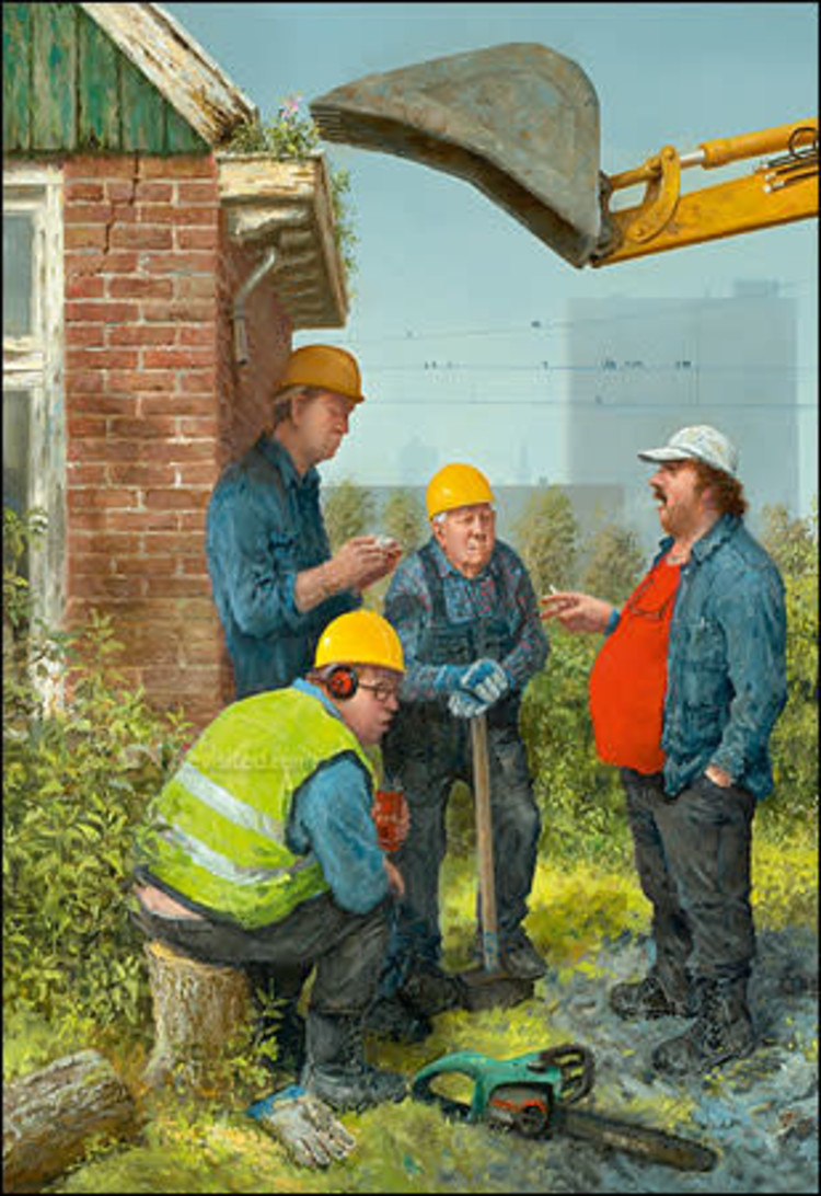 Art Revisited kunstkaart Marius van Dokkum - een schepje er bovenop