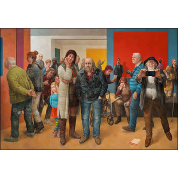 Art Revisited kunstkaart Marius van Dokkum - museumbezoekers