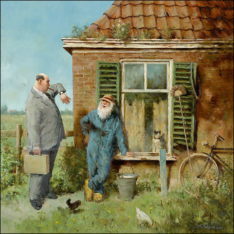 Art Revisited kunstkaart Marius van Dokkum - rijke mensen
