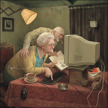 Art Revisited kunstkaart Marius van Dokkum - meegaan met je tijd