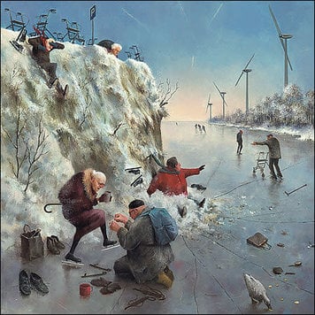 Art Revisited kunstkaart Marius van Dokkum - ijspret