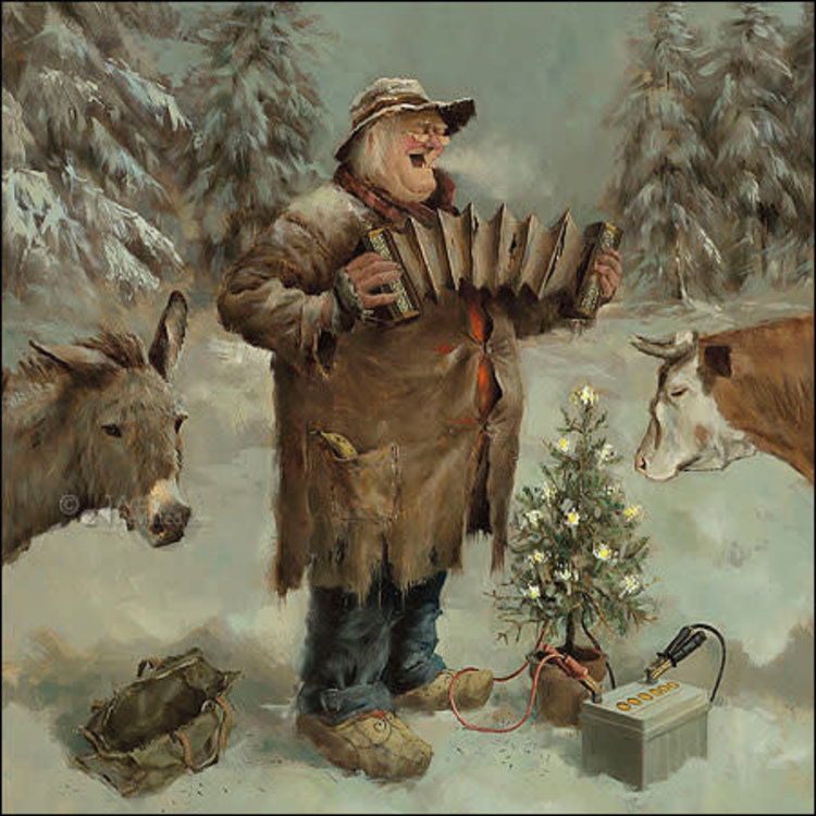 Art Revisited kerstkaart Marius van Dokkum - stille nacht