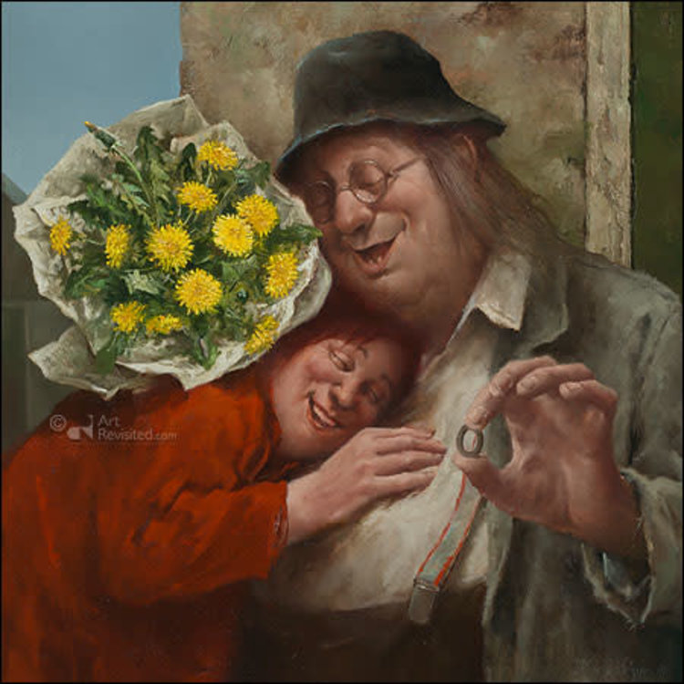 Art Revisited kunstkaart Marius van Dokkum - recht uit het hart