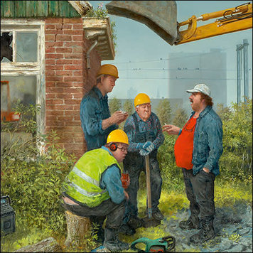 Art Revisited kunstkaart Marius van Dokkum - een schepje er bovenop