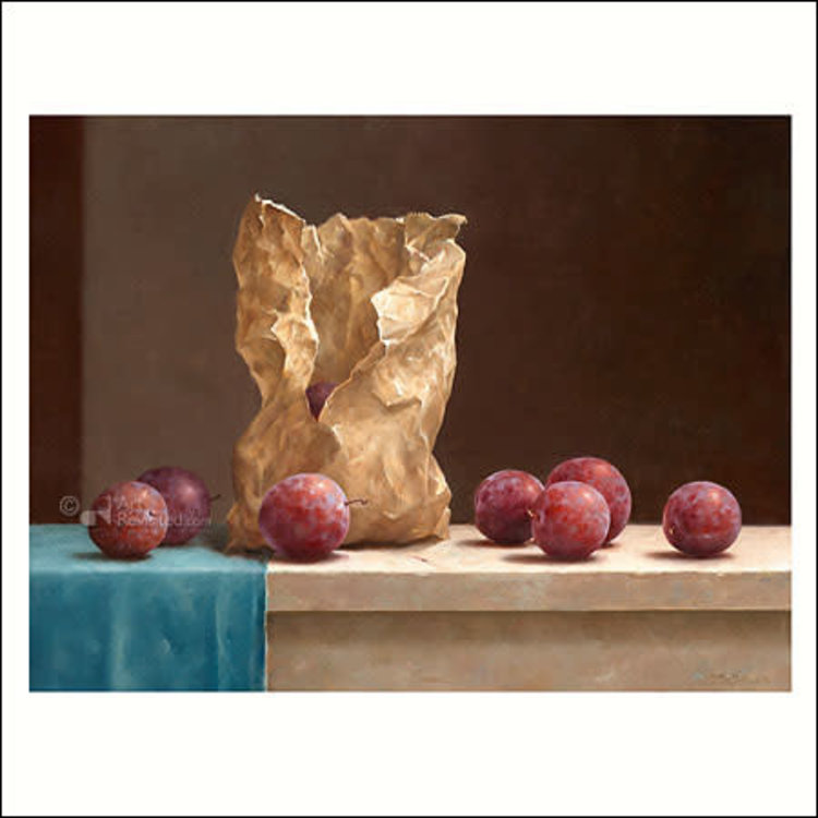 Art Revisited kunstkaart Marius van Dokkum - zak met pruimen
