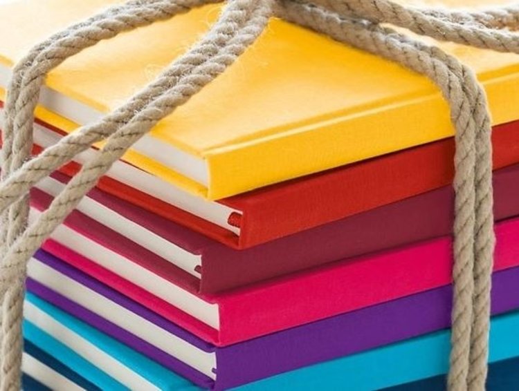 Semikolon teken / notitieboek A5 met dots - roze
