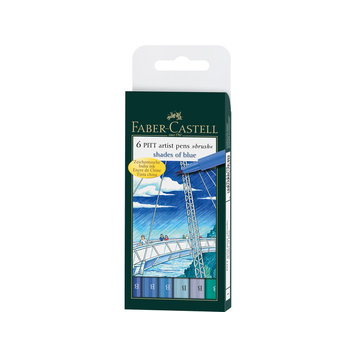 Faber Castell shades of blue - Pitt Artist brush pennen