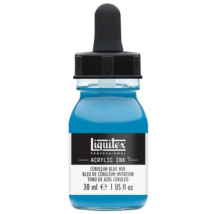 Liquitex acrylinkt flesje met pipet 30ml cerulean blue hue