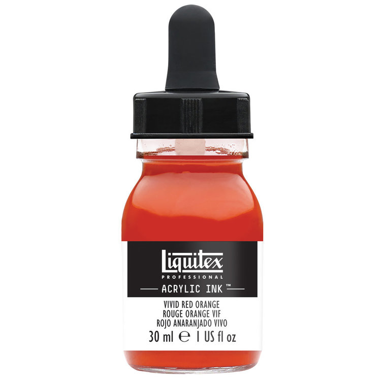 Liquitex acrylinkt flesje met pipet 30ml vivid red orange