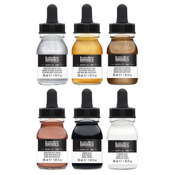 Liquitex acrylinkt 6 flesjes metallics