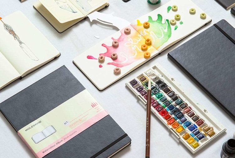 Moleskine gebonden aquarelboekje - 25% katoen