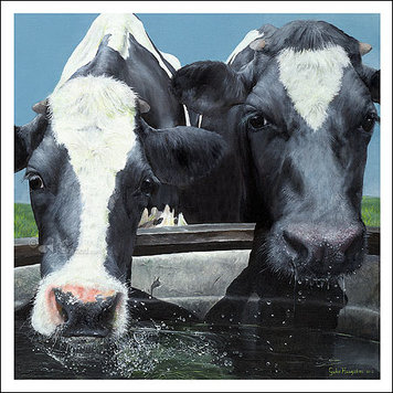 Art Revisited kunstkaart Geke Hoogstins - dorstige dames