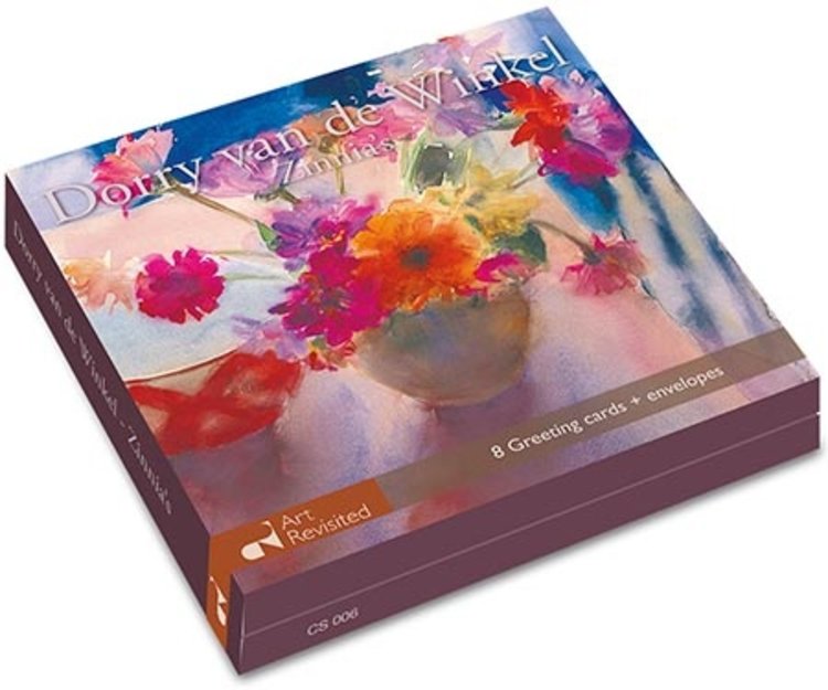 Art Revisited Zinnia's - mapje met 8 kaarten van Dorry van de Winkel