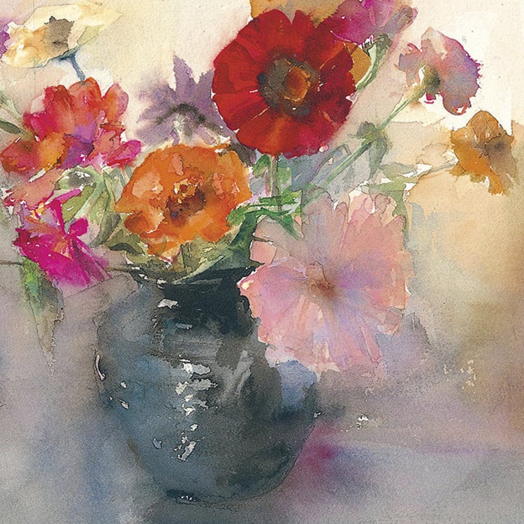 Art Revisited Zinnia's - mapje met 8 kaarten van Dorry van de Winkel