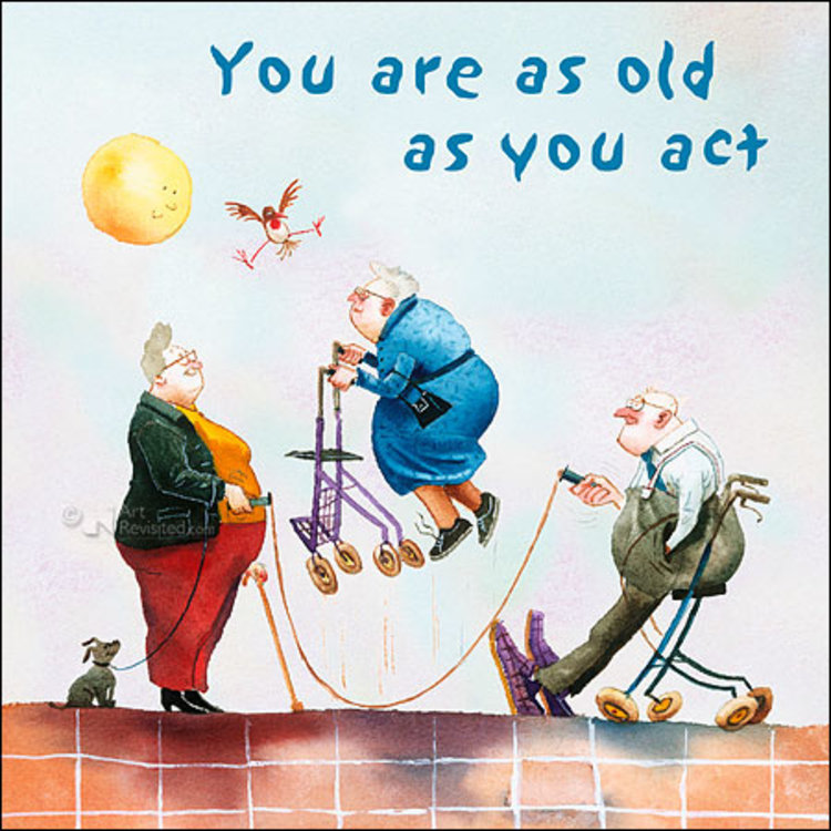 Art Revisited kunstkaart Marius van Dokkum - you are only as old you act