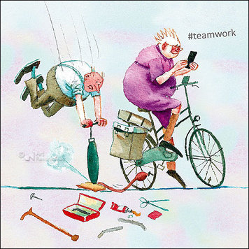 Art Revisited kunstkaart Marius van Dokkum - #teamwork