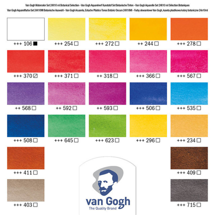 Van Gogh aquarelverf box 24 napjes - Botanical colours