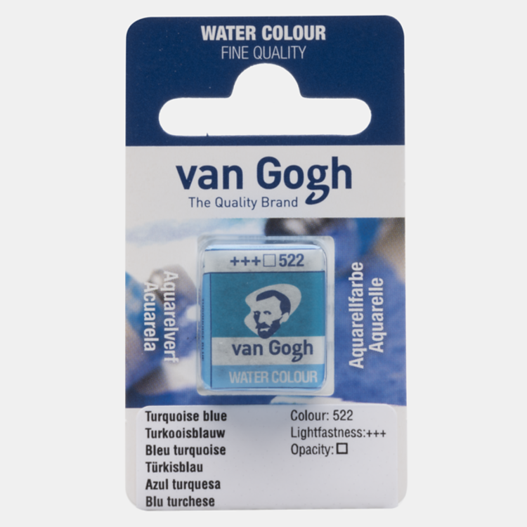 Van Gogh 522 aquarel napje - turkooisblauw