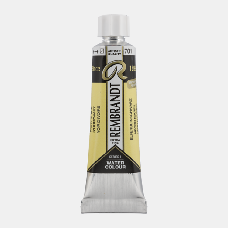 Rembrandt 701 aquarelverf 10ml ivoorzwart