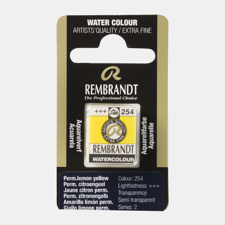 Rembrandt 254 aquarelverf napje perm citroengeel
