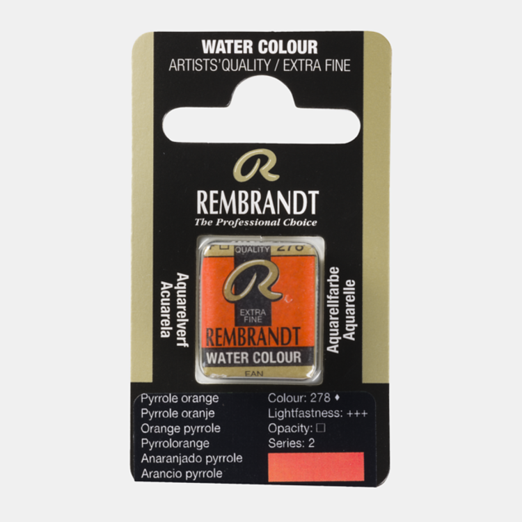 Rembrandt 278 aquarelverf napje pyrrole oranje