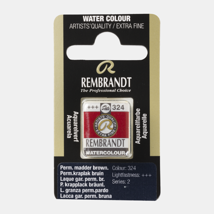 Rembrandt 324 aquarel napje - perm kraplak bruin