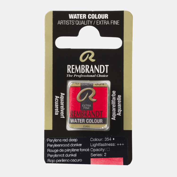 Rembrandt 354 aquarelverf napje peryleenrood donker