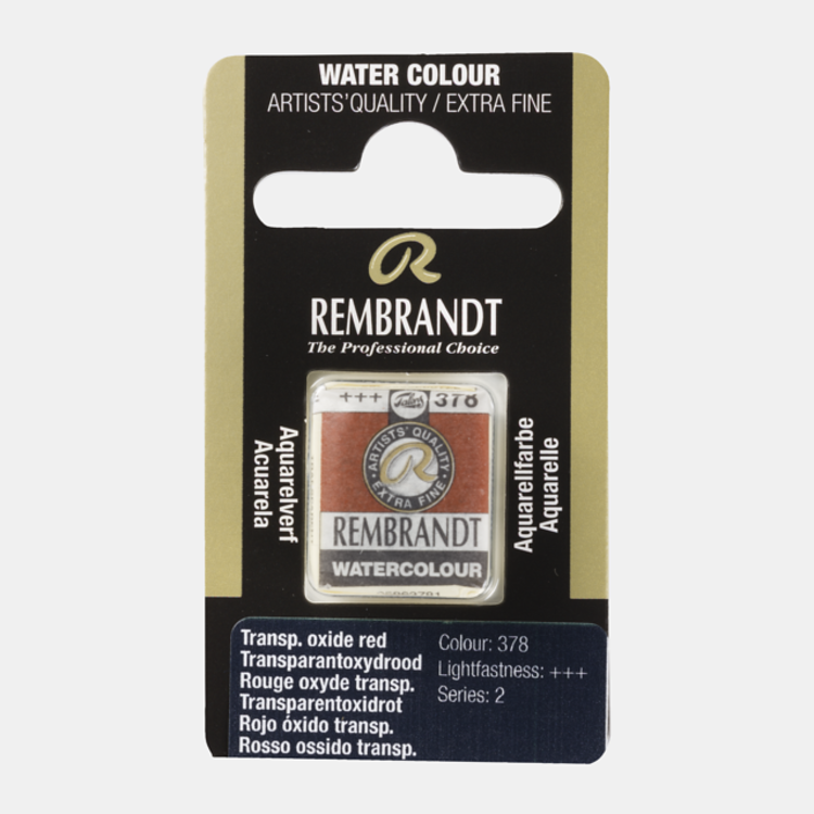 Rembrandt 378 aquarel napje - transparant oxydrood