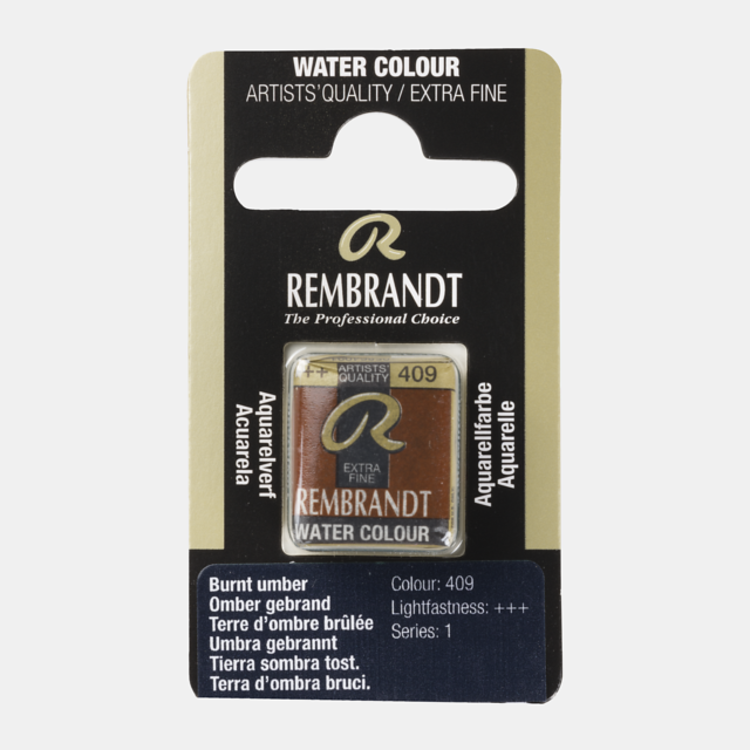 Rembrandt 409 aquarelverf napje omber gebrand