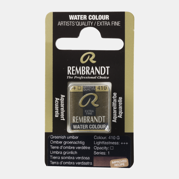 Rembrandt 410 aquarel napje - omber groen