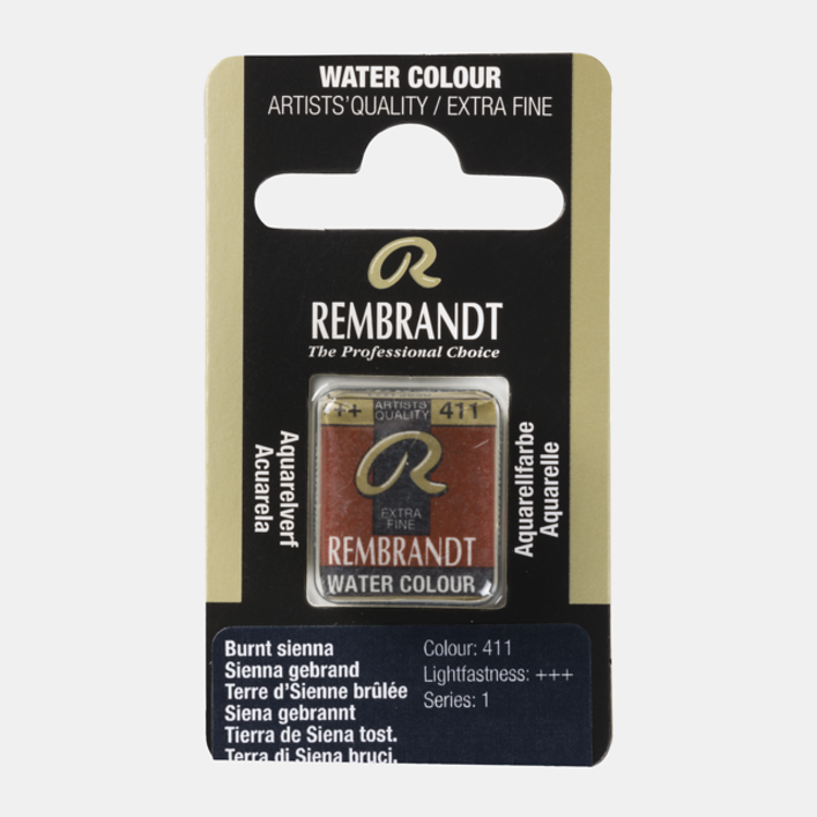 Rembrandt 411 aquarel napje - sienna gebrand
