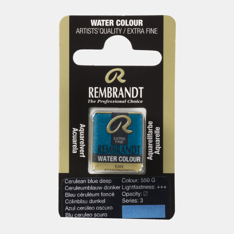 Rembrandt 550 aquarelverf napje ceruleum blauw donker