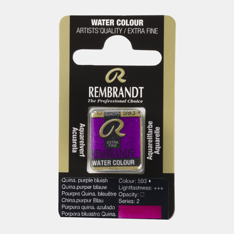 Rembrandt 593 aquarelverf napje quinac purper blauw