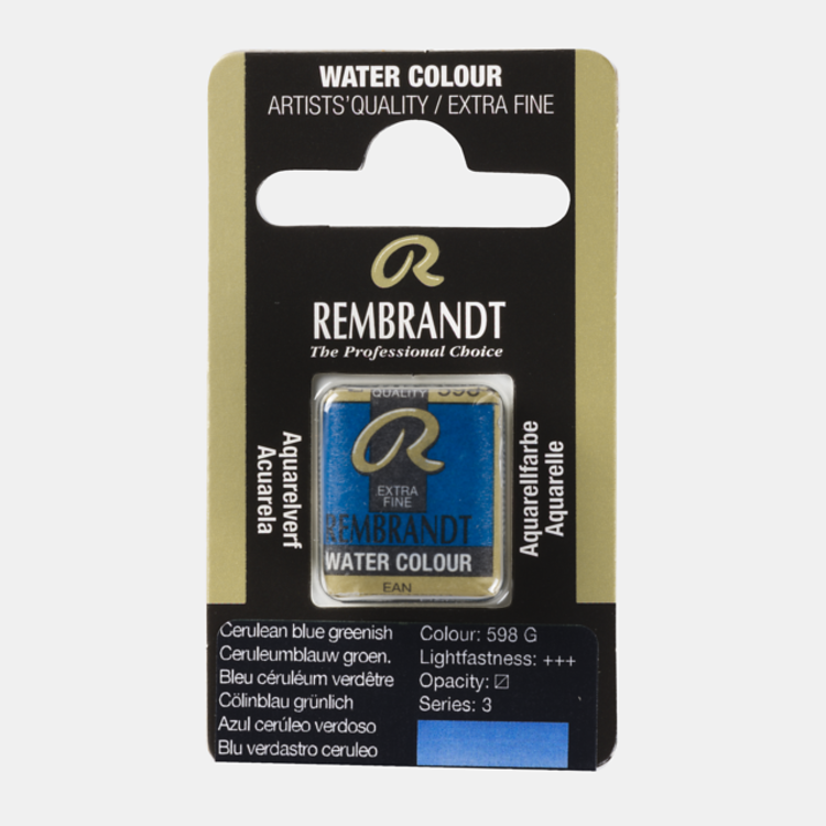 Rembrandt 598 aquarelverf napje ceruleum blauwgroen