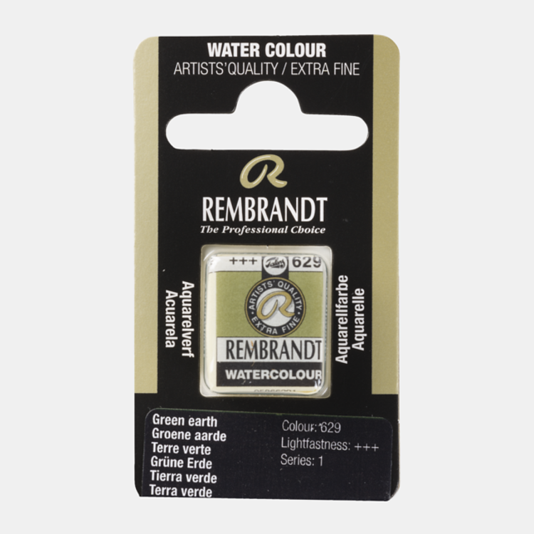 Rembrandt 629 aquarel napje - groene aarde