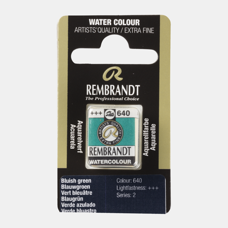 Rembrandt 640 aquarel napje - blauwgroen