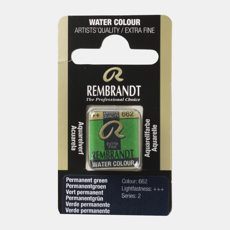Rembrandt 662 aquarel napje - permanent groen