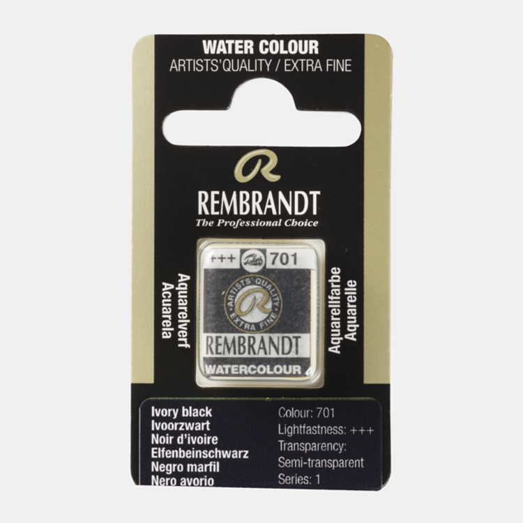 Rembrandt 701 aquarelverf napje ivoorzwart