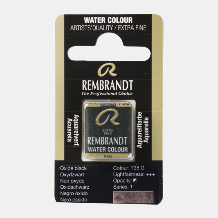 Rembrandt 735 aquarelverf napje oxydzwart