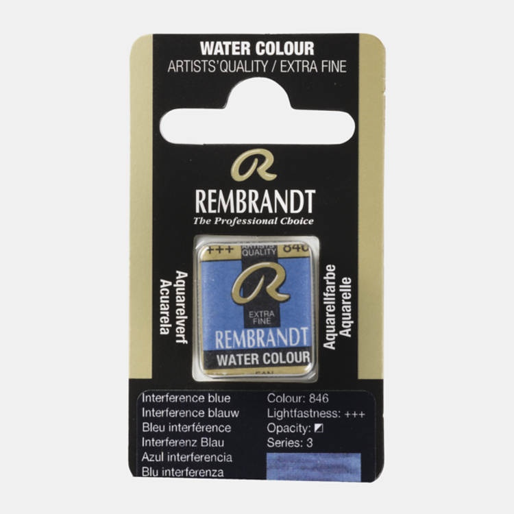 Rembrandt 846 aquarel napje - interference blauw