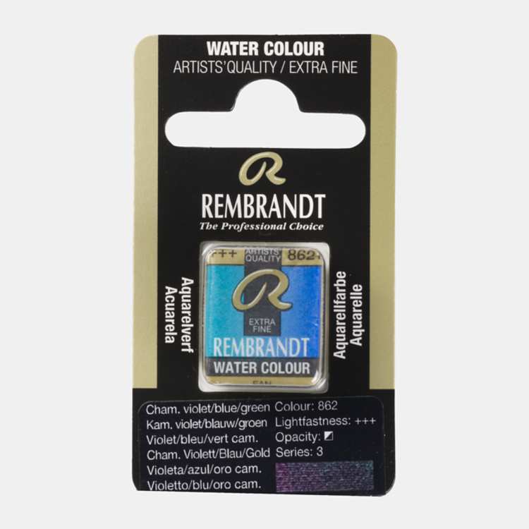 Rembrandt 862 aquarel napje - kameleon violet blauw groen