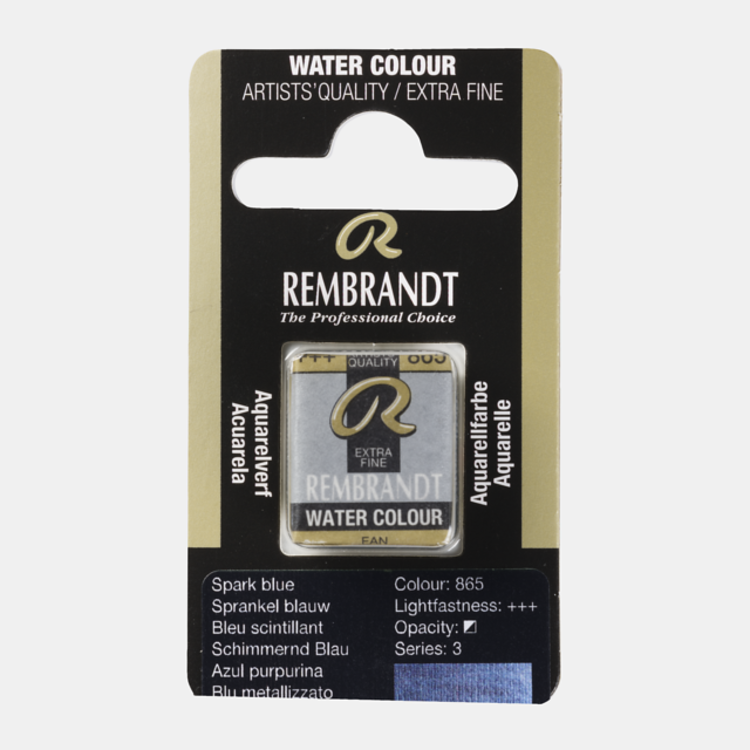 Rembrandt 865 aquarel napje - Spark sprankelblauw