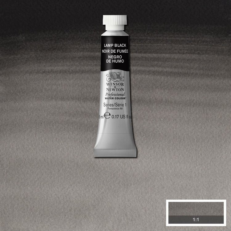 Winsor & Newton 337 PRO aquarelverf tube 5ml - lamp black