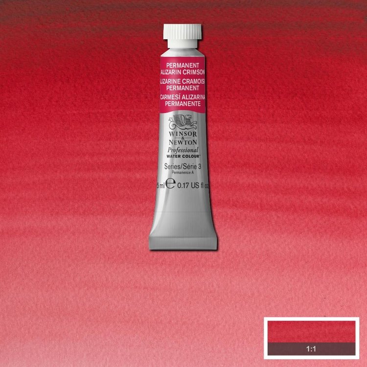 Winsor & Newton 466 aquarelverf tube 5ml - perm alizarin crimson