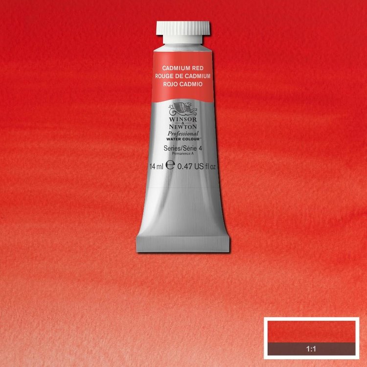 Winsor & Newton 094 PRO aquarelverf tube 14ml - cadmium red